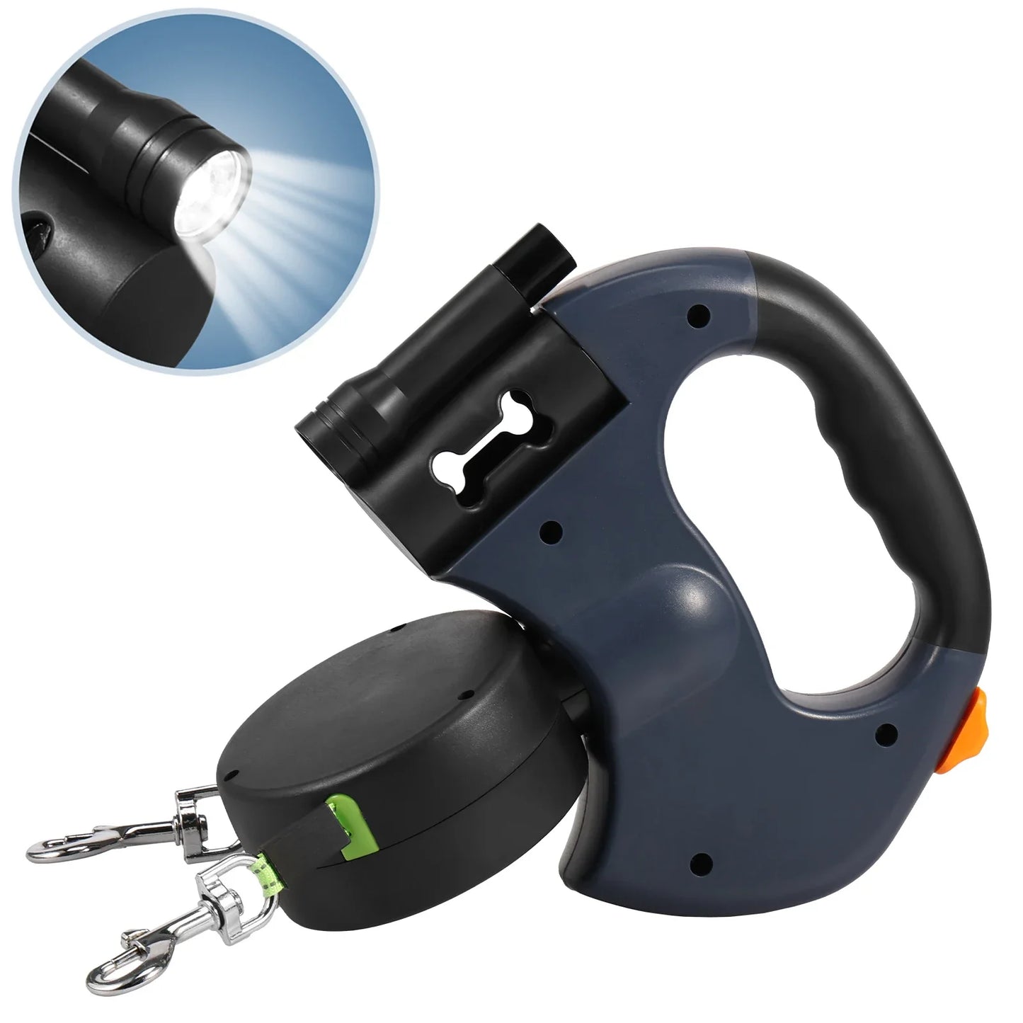 Pet Walking Lead Automatic Extendable Pet Traction Rope Dual Head Pet Leash with LED Light for Dog Pet Supplies Dog