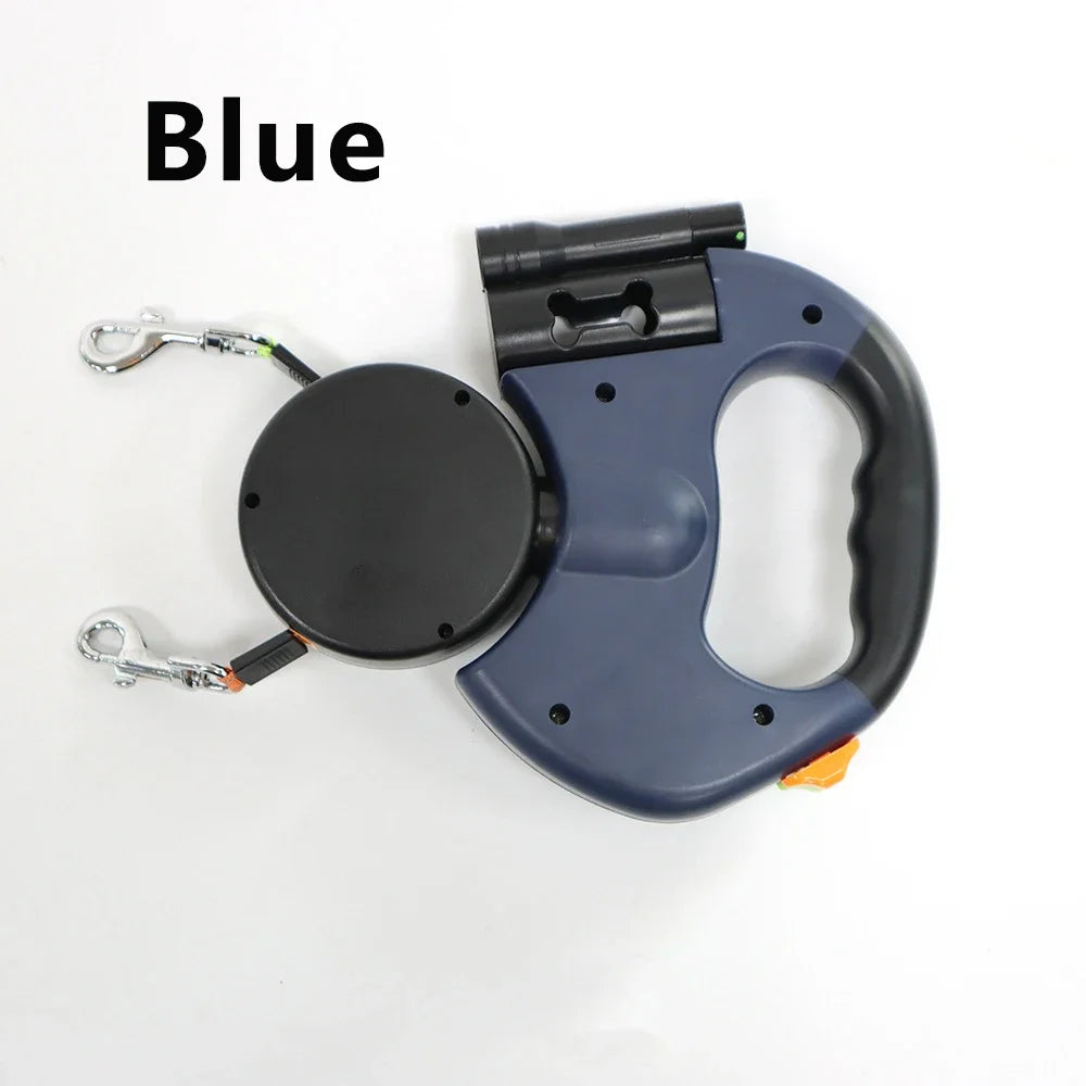 Pet Walking Lead Automatic Extendable Pet Traction Rope Dual Head Pet Leash with LED Light for Dog Pet Supplies Dog