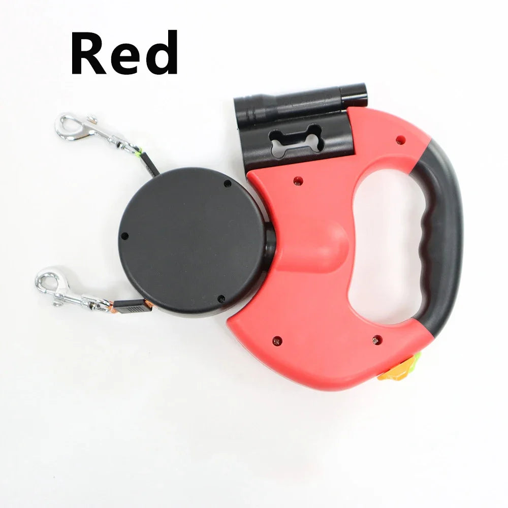 Pet Walking Lead Automatic Extendable Pet Traction Rope Dual Head Pet Leash with LED Light for Dog Pet Supplies Dog