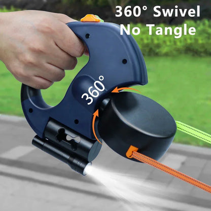 Pet Walking Lead Automatic Extendable Pet Traction Rope Dual Head Pet Leash with LED Light for Dog Pet Supplies Dog