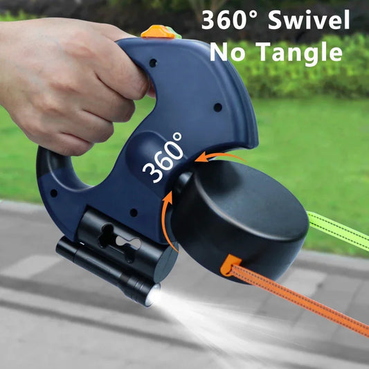 Pet Walking Lead Automatic Extendable Pet Traction Rope Dual Head Pet Leash with LED Light for Dog Pet Supplies Dog