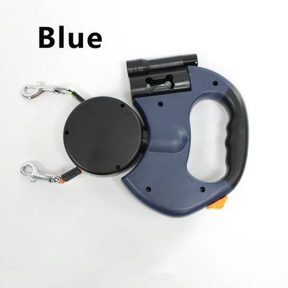 Pet Walking Lead Automatic Extendable Pet Traction Rope Dual Head Pet Leash with LED Light for Dog Pet Supplies Dog
