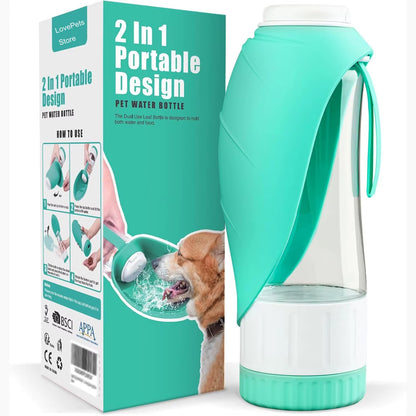 330Ml Water 110Ml Dog Water Bottle Dispenser for Walking Food Leak Proof Portable Outdoor Hiking, Travel for Puppy Water Bottle